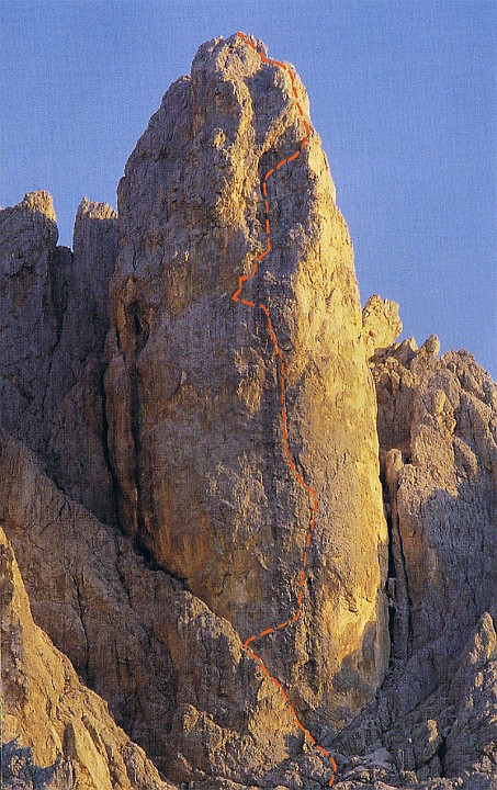 tracciato.jpg - Il tracciato della via preso dal libro "Arrampicare in Val Gardena" di Mauro Bernardi