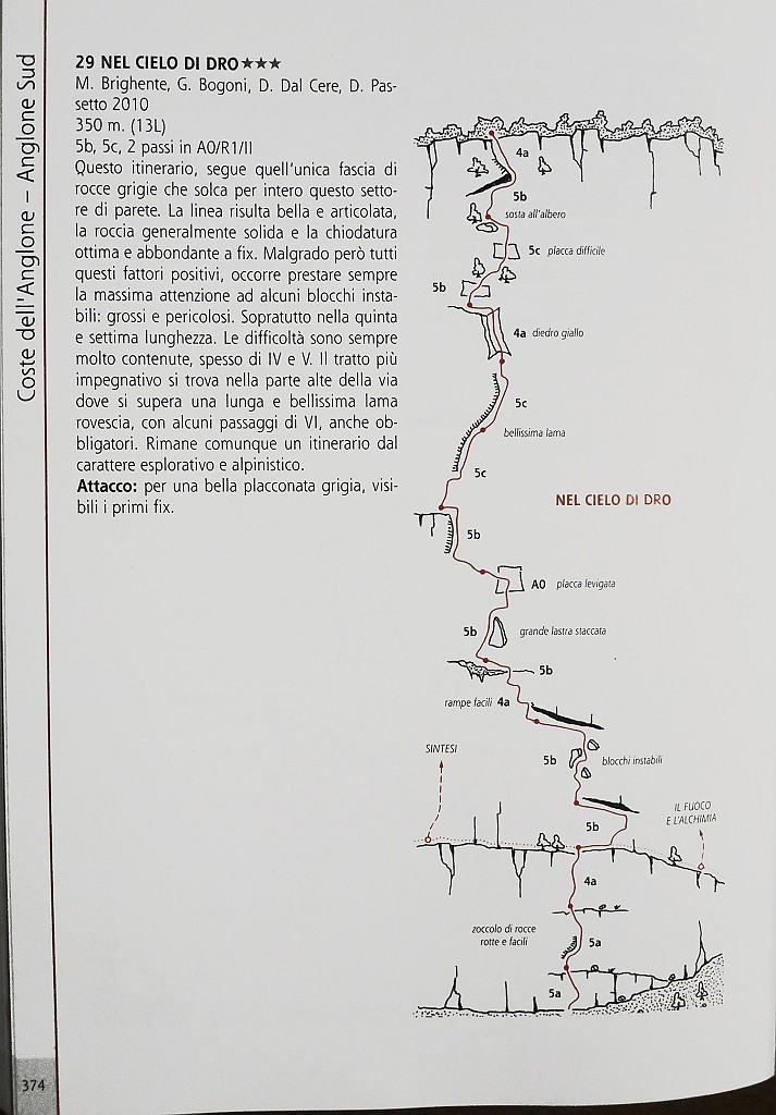 relazione.jpg - Ben protetta ma a parte due bei tiri la roccia è spesso friabile e occorre farre attenzione a qulache blocco instabile. All'uscita dirigersi verso destra e dopo pochi metri si incontra un ometto, seguirlo arrivando alla strada forestale. Seguirla verso sinistra e poi scendere dal sentiero degli scaloni.