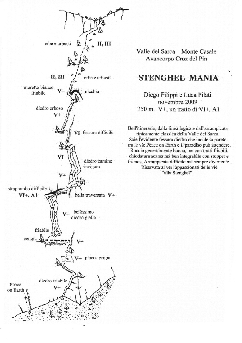 Relazione.jpg - Prima via dell'anno !  Beh, poteva andar meglio ... La roccia era quasi ovunque molto friabile con parecchi tratti pericolosi. Insomma l'arrampicata non è proprio così divertente come descritto nella relazione ... In tutta onestà non mi sento di consigliarla.
